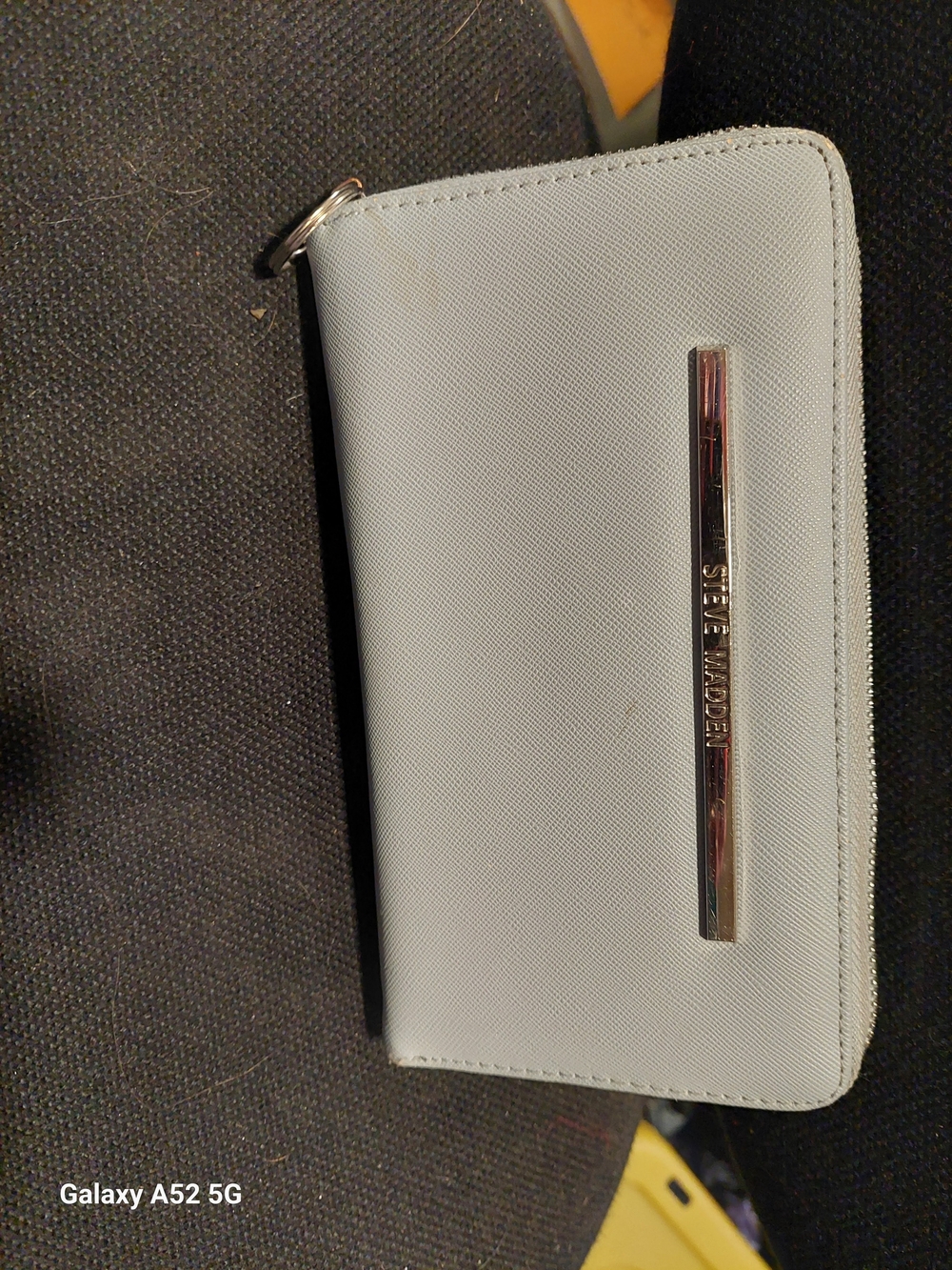 Steve Madden Light Blue Zip-Around Wallet with Metal Accent NWT